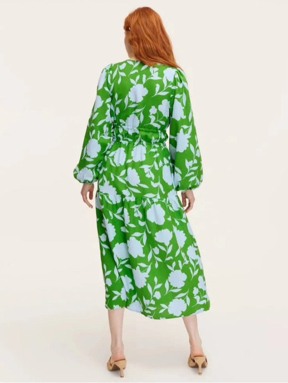 kate spade Green and Light Blue Floral Midi Dress - Picture 2 of 7